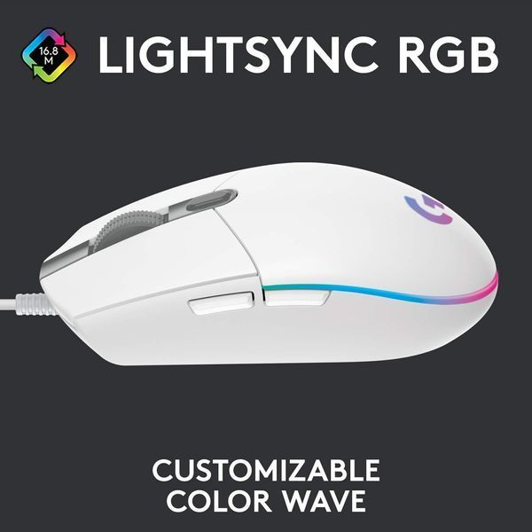 Миша Logitech G203 Gaming Lightsync RGB White (910-005797) 15694 фото