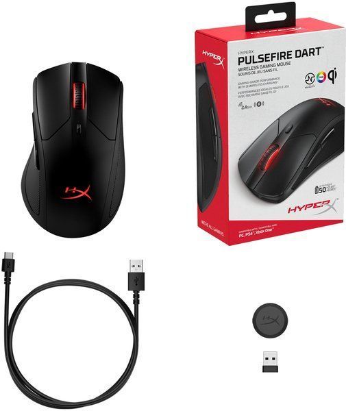 Миша HyperX Pulsefire Dart Wireless Gaming Black (HX-MC006B, 4P5Q4AA) 411417 фото