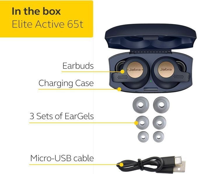 Навушники TWS JABRA Elite Active 65t True Copper Blue 665 фото