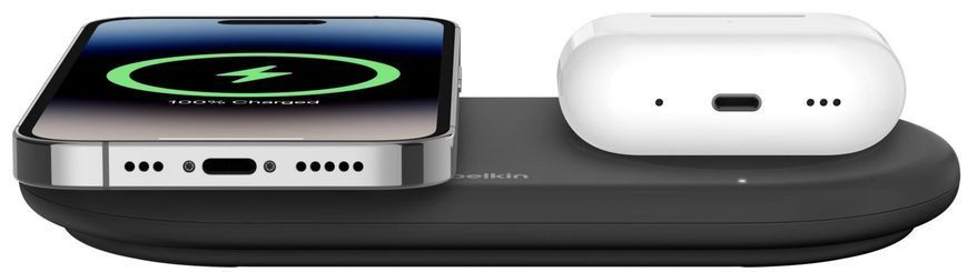 Бездротовий зарядний пристрій Belkin Boost Charge Pro 2-in-1 Qi2 15W Black (WIZ021VFBK) 235376 фото
