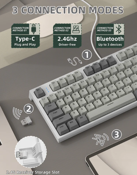 Клавіатура ATTACK SHARK K86 Retro Grey 640 фото
