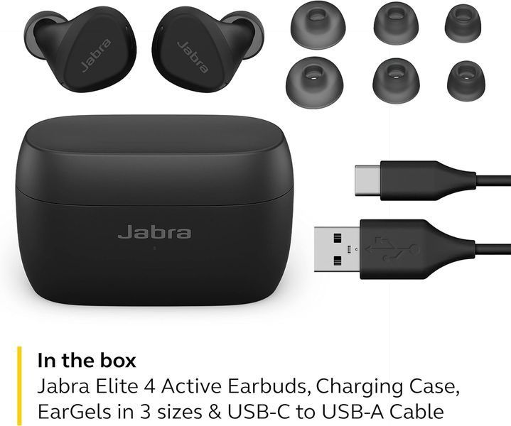 Навушники TWS JABRA Elite 4 Active Black (100-99180000-02) 536 фото
