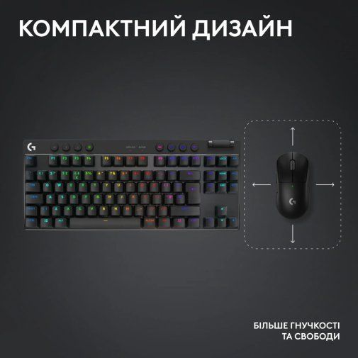 Клавіатура Logitech G Pro X TKL LightSpeed Black (920-012136) 45693 фото