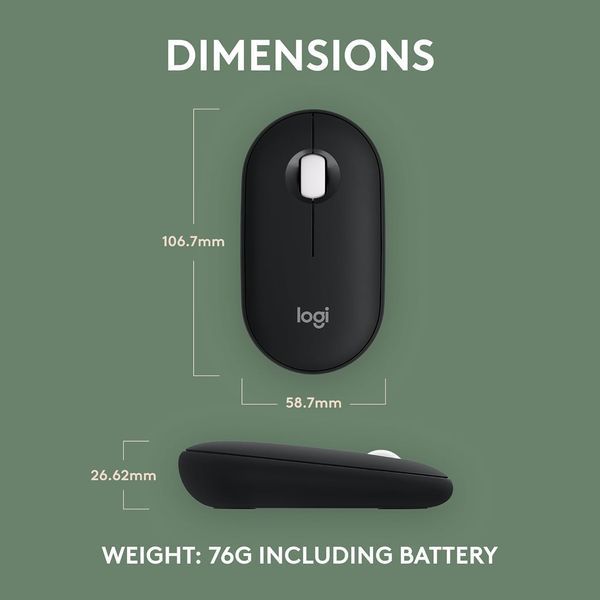 Миша Logitech Pebble Mouse 2 M350s Black (910-007168) 457049 фото