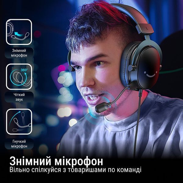Навушники з мікрофоном Fifine H9 Black 073 фото