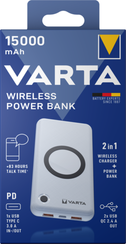 Зовнішній акумулятор (павербанк) Varta Wireless Power Bank 15000 mAh (57908) 676 фото