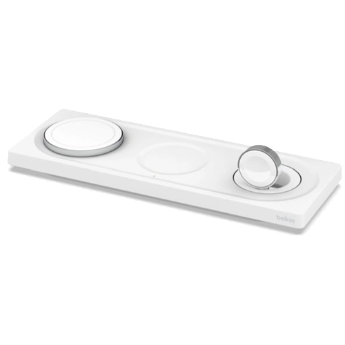 Сетевое, беспроводное зарядное устройство Belkin BOOST CHARGE PRO 3-in-1 Wireless Charging Pad with MagSafe White (HPU82, WIZ016vfWH) 543 фото